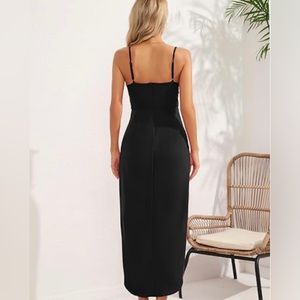 V Neck Backless Maxi Dress Sleeveless Spaghetti Straps Cocktail Party